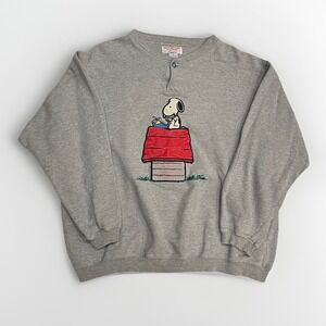 Vintage Snoopy & Friends Bill Ditfort White Schulz Sweater Crewneck Dog House XL